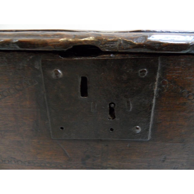 Antique Oak Chest, 1700s For Sale - Image 3 of 12