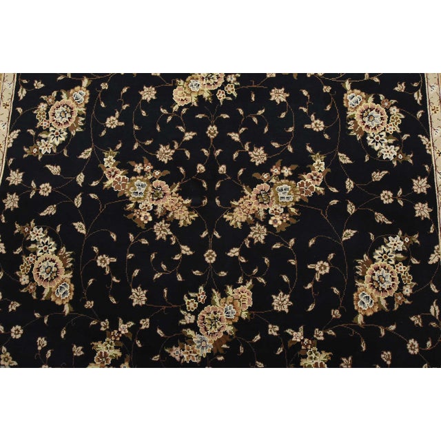 2020s Tabriz Rug 5’9” X 9′ Blue Wool/Silk Traditional Hand-Knotted Oriental Carpet For Sale - Image 5 of 15