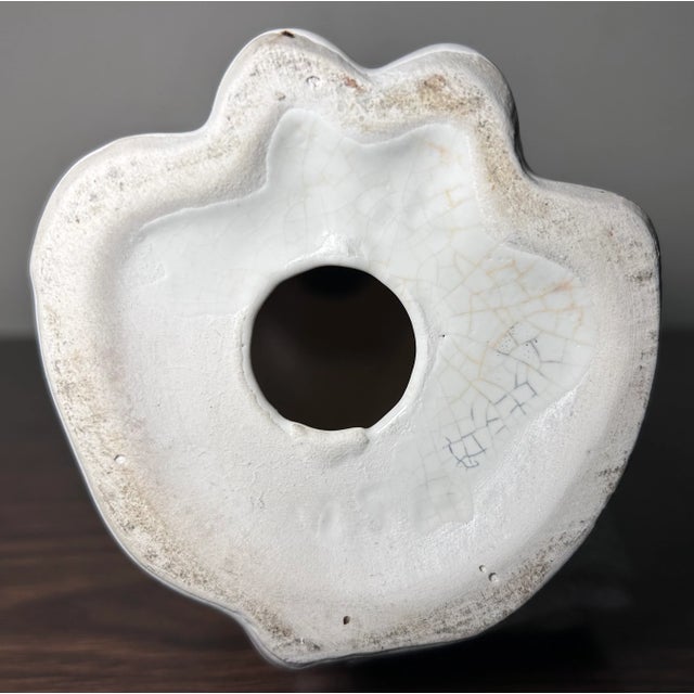 Ceramic Vintage 1950’s American Mid Century Modern Usa Pottery Iridescent White Crackle Glazed Ceramic Greyhound Dog Sculpture (#508) For Sale - Image 7 of 7