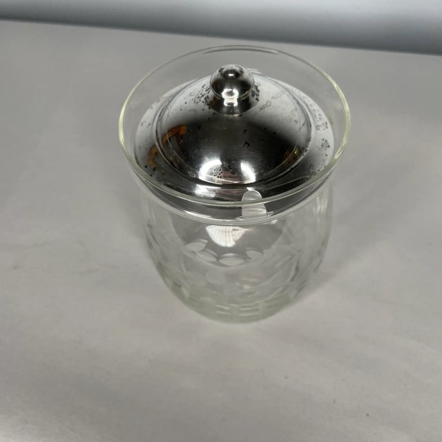 Antique Webster Etched Glass and Sterling Silver Jam Jar For Sale In Columbia, SC - Image 6 of 9