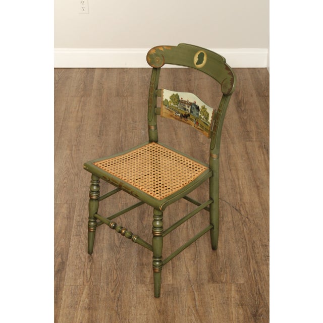 Hitchcock Green Painted George Washington Cane Seat Side Chair For Sale In Philadelphia - Image 6 of 12
