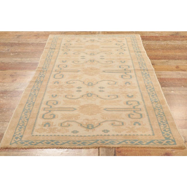 Textile Late 20th Century Vintage Turkish Oushak Rug - 03'05 X 06'08 For Sale - Image 7 of 8