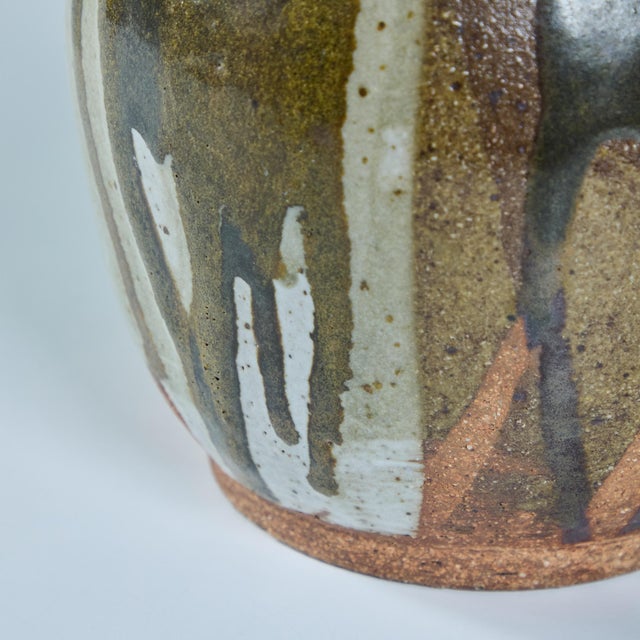 Stoneware Drip Glaze Vase For Sale - Image 11 of 11