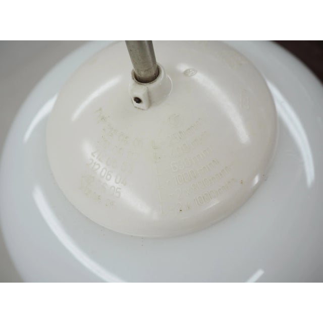 Mid-Century Glass and White Bakelite Chandelier, Czechoslovakia, 1960s For Sale - Image 10 of 13