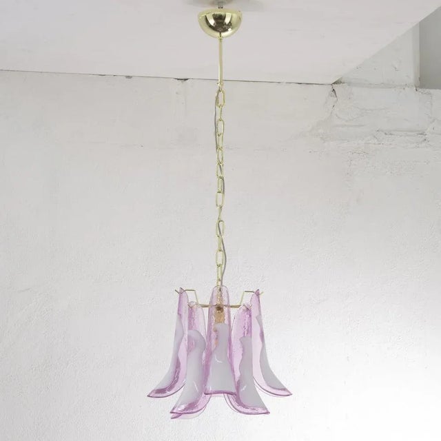 Petal Ceiling Lamp in Murano Glass Glass Color and White, 1990s For Sale - Image 4 of 11