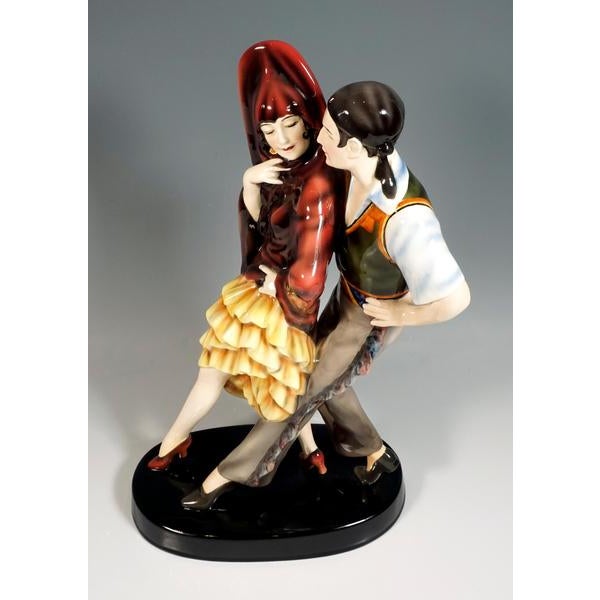 1930s Spanish Ceramic Dancer attributed to Josef Lorenzl for Goldscheider Vienna, 1930s For Sale - Image 5 of 8