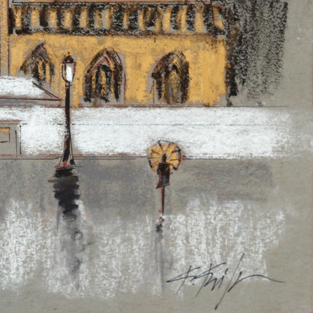 Pastel Study 4 - Original Serene Figurative Cityscape Oil Painting on Paper by Kathleen Keifer For Sale In Los Angeles - Image 6 of 6