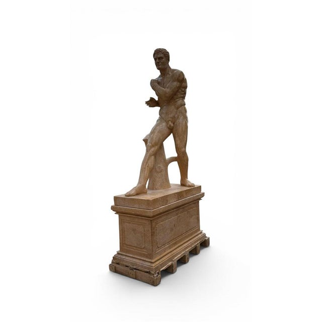 Italian Artist, Large Sculpture of a Greek Athlete, 20th Century, Marble For Sale - Image 9 of 10