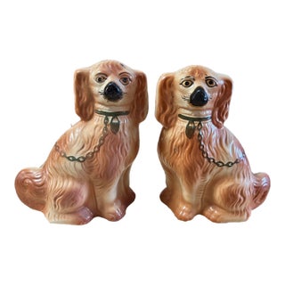 Pair of Antique Decorated Staffordshire Dogs, Circa 1860's For Sale