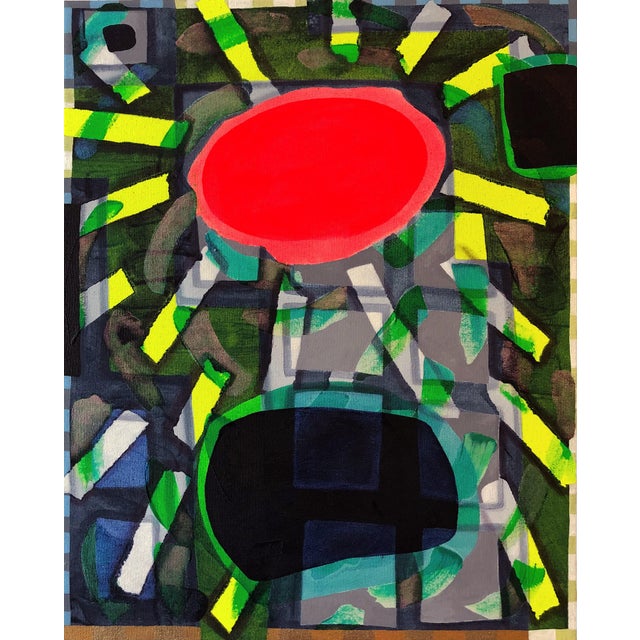 Max Manning “Untitled (CVS175)” Contemporary Pink, Green, & Teal Geometric Abstract Painting, 2020 For Sale