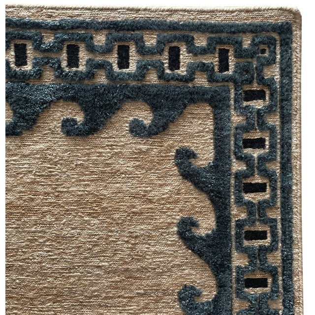 Sumac braided sisal rug with a silky nylon overlay. Made in India. Part formal, part beachy, we created the Cyclades rug...