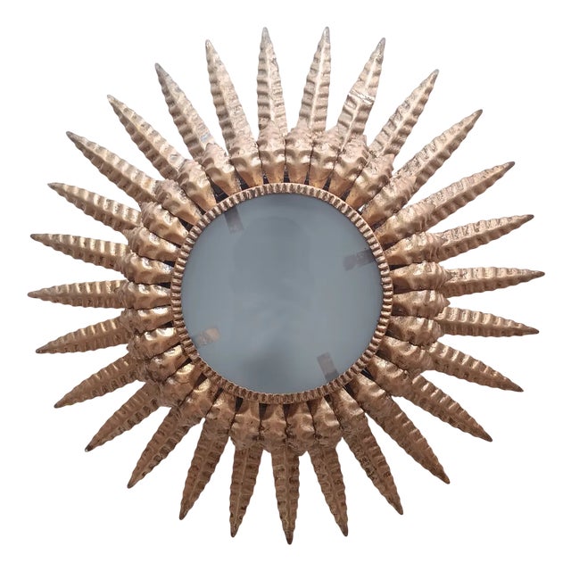 Metal Sunburst Ceiling Fixture, 1950s For Sale