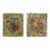 Pair of Large French Louis XVI Style Painted Oil on Wood Trophy Paintings For Sale