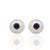 2.3ct Deep Blue Sapphire Diamond Art Deco Round Stud Earrings in 14k Gold- A Pair For Sale