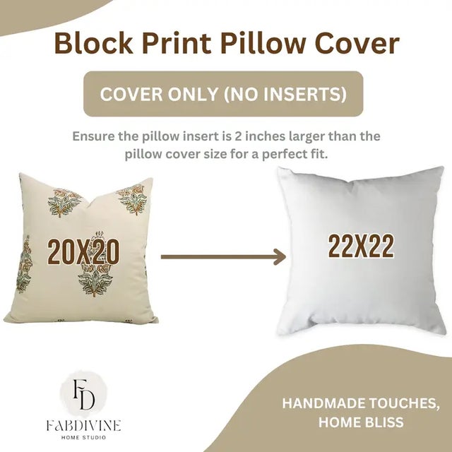 Not Yet Made - Made To Order Fabdivine Handcrafted Block Print Cushion Cover 24x24 Inch Cotton Satin- Hibiscus For Sale - Image 5 of 5