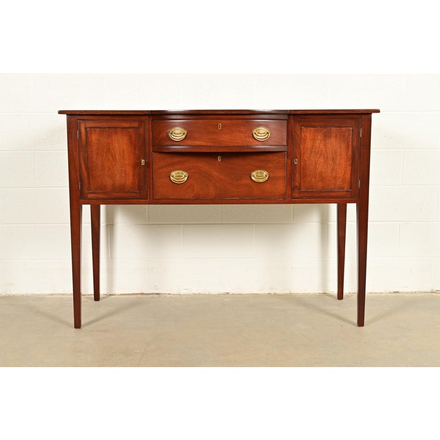 Kittinger Federal Mahogany Bow Front Sideboard Credenza or Buffet For Sale - Image 16 of 16