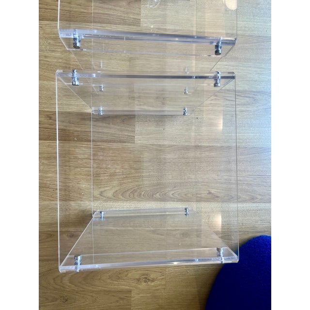Acrylic Glass Bedside Tables by Michel Dumas for Roche Bobois, 1970s, Set of 2 For Sale - Image 6 of 7