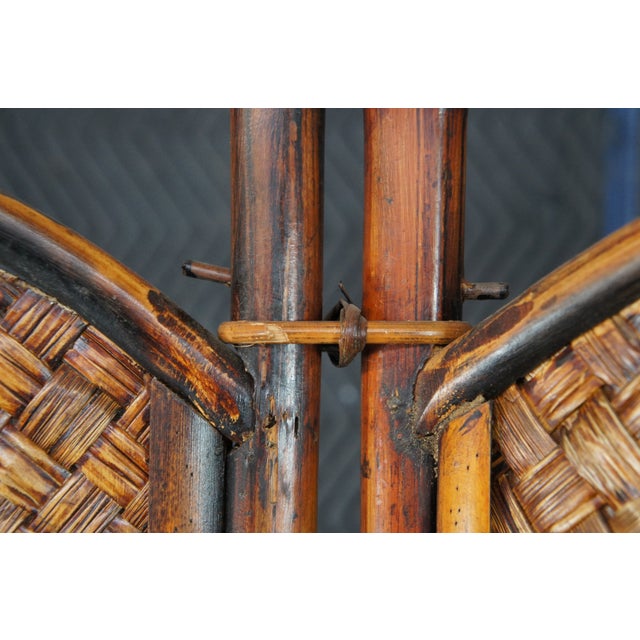 Late 20th Century British Colonial Style Bamboo & Rattan 3 Panel Room Divider Screen Boho Chic For Sale - Image 5 of 11