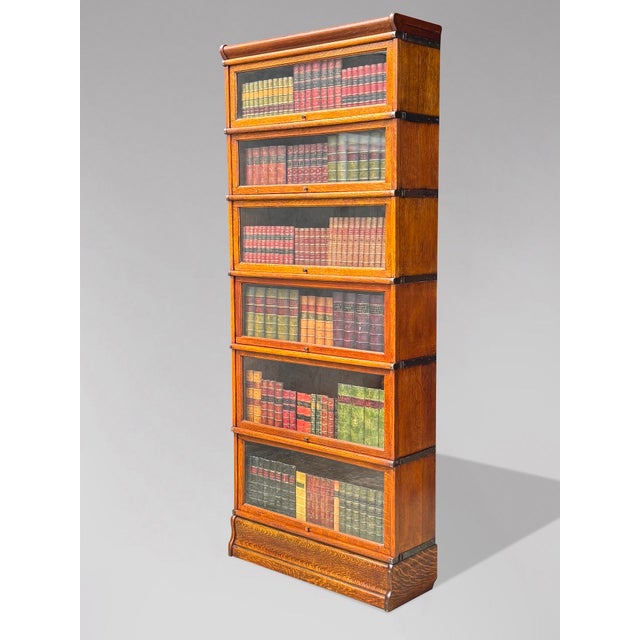 Stunning Tall Oak Six-Section Globe Wernicke Bookcase, c.1890 A superb and very rare tall solid oak Globe Wernicke six...