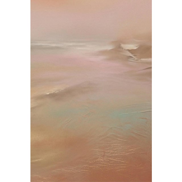 Copper Abstract Coastal Sunset Wall Art, Beach Seascape Print, Pastel Ocean Landscape Art, 24″ × 36″ For Sale - Image 8 of 9