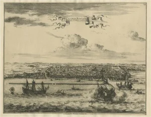 P. van der Aa, View of the City Banten, 1725, Paper