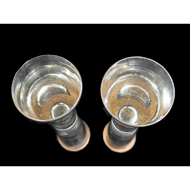 1930s Sea Glasbruk Heavy Bottom Champagne/Cocktail Glasses With Gold Band Rim - a Pair For Sale - Image 9 of 10