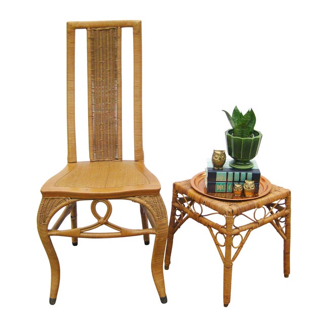 Vintage Heywood Brothers & Wakefield Company Wood and Cane Wicker