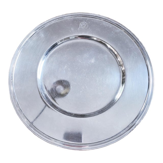 Vintage Christofle Silver Plated Petrossian Serving Tray For Sale