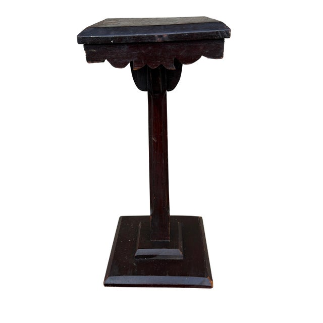 A Neat Antique Painted Pine and Carved Plant Stand or Pedestal Circa 1900 For Sale