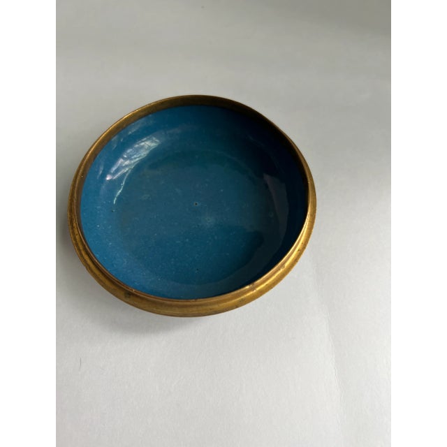 1990s Round Black Enamel Cloisonné Box With Cherry Blossoms For Sale - Image 5 of 5