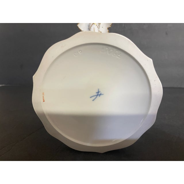 Baroque Meissen Candelabra White and Gold Porcelain 3 Arm For Sale - Image 3 of 9