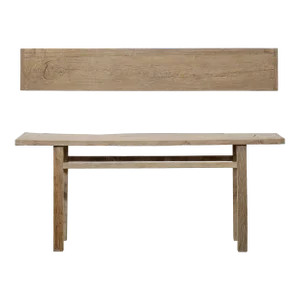 Mid-Century Vintage Weathered Natural Wood Console Table