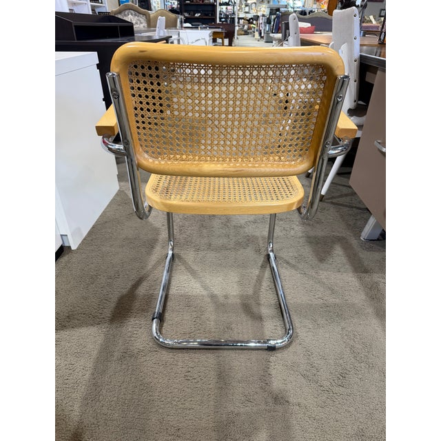 Mid-Century Modern Attributed to Knoll X Marcel Breuer Natural Beachwood "Cesca" Armchair For Sale - Image 3 of 4