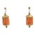1985 Vintage Napier Hand Carved Orange Bead Pierced Earrings - 2 Pieces For Sale