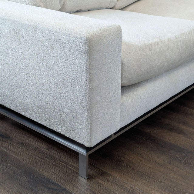 Beige A. Rudin Modern Light Beige Sectional Sofa – Spacious L-Shaped Comfort For Sale - Image 8 of 10