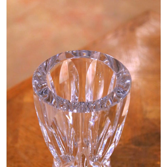 Mid-Century Val Saint Lambert Crystal Bud Vase With Faceted Cuts For Sale - Image 4 of 10