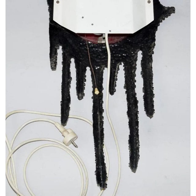 Mid-Century Modern Iron and Glass Wall Lamp, 1950s For Sale - Image 3 of 8