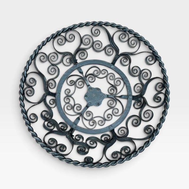 German Wrought Iron Scrollwork Footed Fruit Basket - Mid 20th Century For Sale - Image 4 of 15