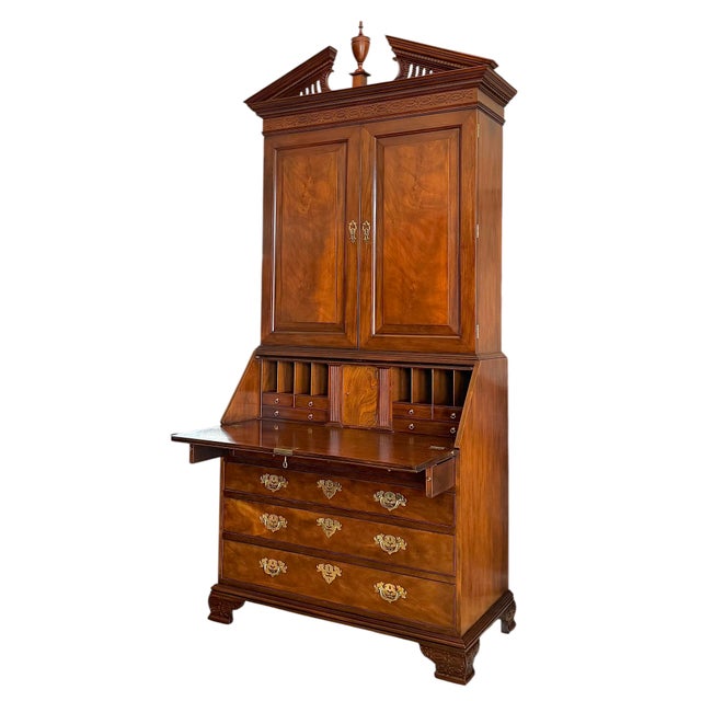 Baker Furniture Company Chippendale Style Mahogany Secretary From the “Historic Charleston” Collection by Baker Furniture For Sale - Image 4 of 11