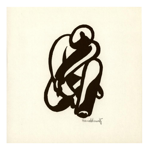 Hans Schmitz, Hockende, 1918, Linocut, Paper