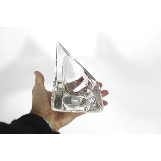Transparent Vintage Pair of Nybro Sweden Volcano Crystal Candleholder Bookends Designed by Tord Kjellstrom For Sale - Image 8 of 10
