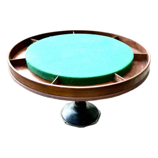 Antique Poker Table W/ Dining Table Cover For Sale