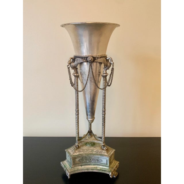 Neoclassical Silver Vase With Swans and Paw Feet For Sale In South Bend - Image 6 of 12