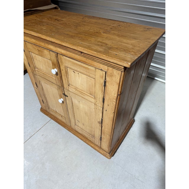 Victorian Antique Pine Cupboard With Porcelain Knobs From England For Sale - Image 3 of 18