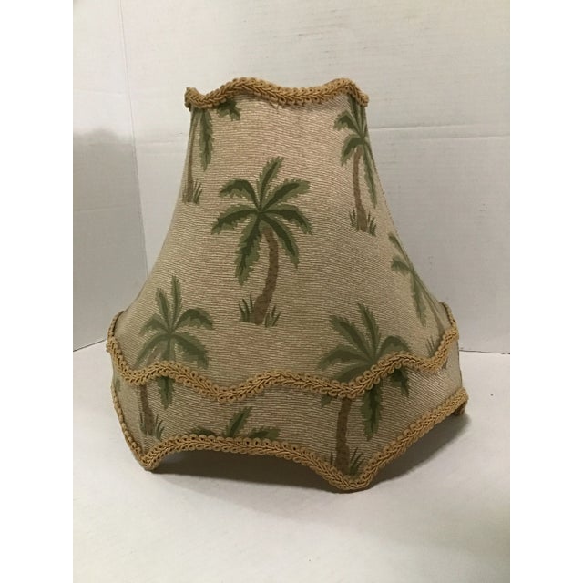 Mid-Century Modern Mid 20th Century Mario Lopez Style Palm Beach Table Lamp Silk Shade For Sale - Image 3 of 9