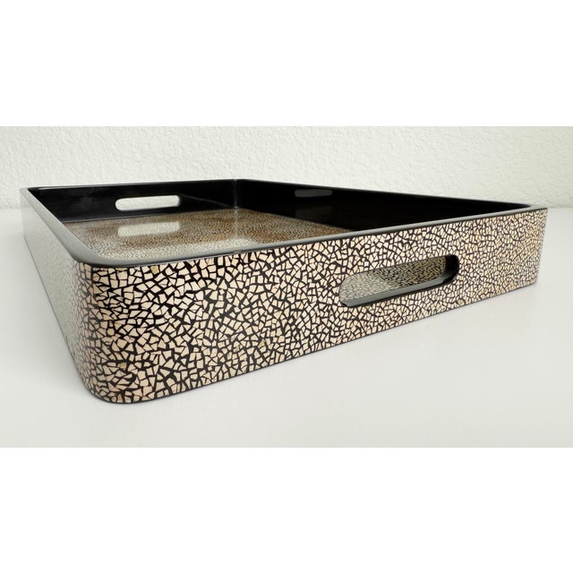 Paint Eggshell Lacquer Jean Dunand Style Tray For Sale - Image 7 of 12