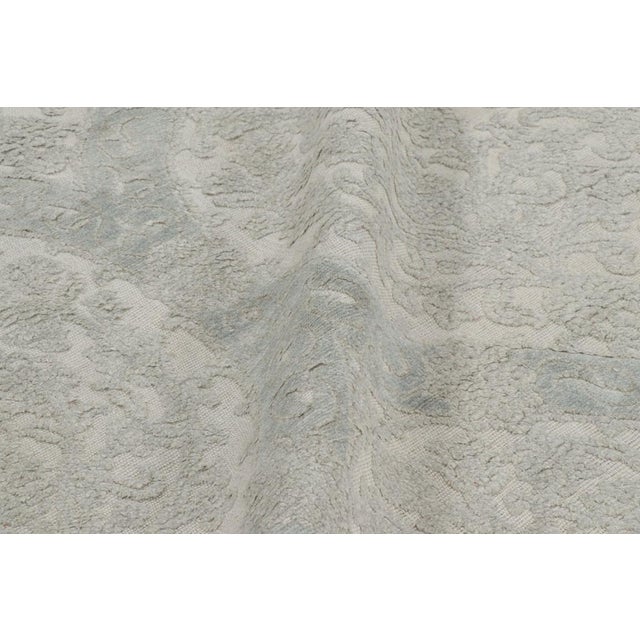 Modern Rug & Kilim's Contemporary Rug With Silver-Gray Floral Patterns For Sale - Image 3 of 7