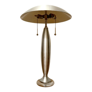 Vintage Laurel Lamp Co. Style Brushed Steel Domed Lamp