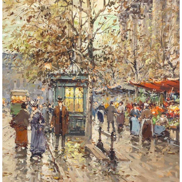Antoine Blanchard - La Madeleine Street Scene in Paris c.1900s -Oil Painting For Sale - Image 4 of 6