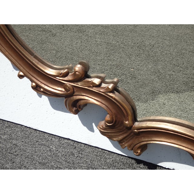 Vintage Italian French Rococo Louis XVI Gold Ornate Wall Mantle Mirror For Sale - Image 13 of 17